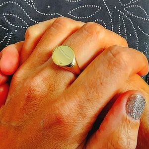 STUNNING! 18k Gold Signet Ring open-back, 7 🆕